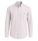 GANT Mens Regular Classic Oxford Stripe Shirt Deep Grape Wine