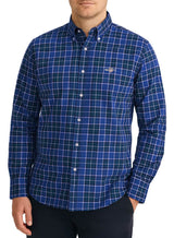 GANT Mens Regular Classic Poplin Check Shirt College Blue Northern