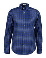 GANT Mens Regular Classic Poplin Check Shirt College Blue Northern