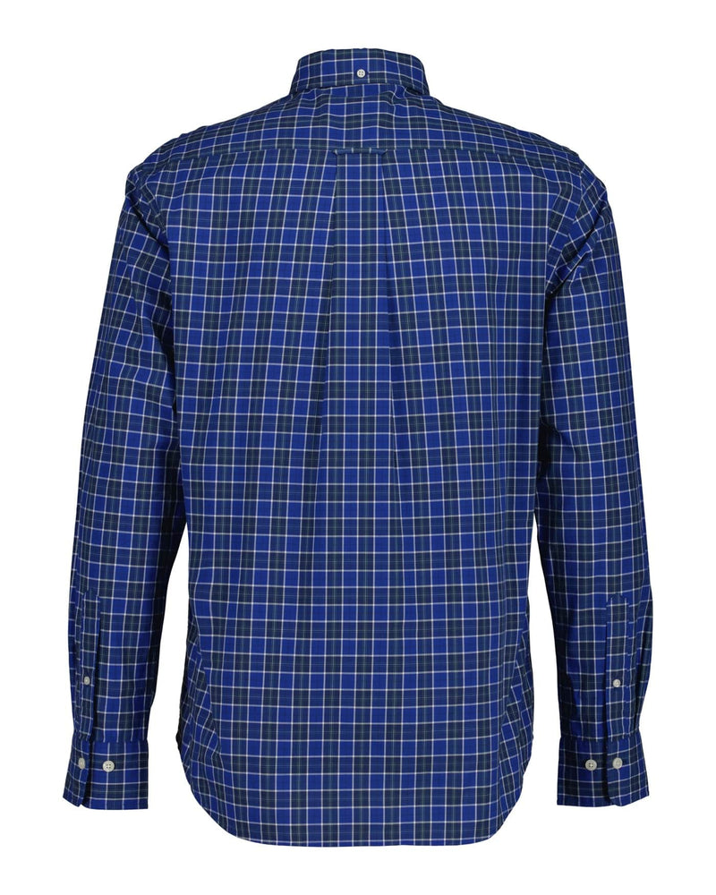 GANT Mens Regular Classic Poplin Check Shirt College Blue Northern