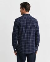 GANT Mens Regular Classic Poplin Check Shirt Persian Blue Northern