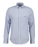 GANT Mens Regular Classic Poplin Micro Check Shirt Clear Sky Northern