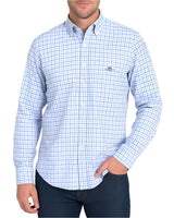 GANT Mens Regular Classic Poplin Micro Check Shirt Clear Sky Northern