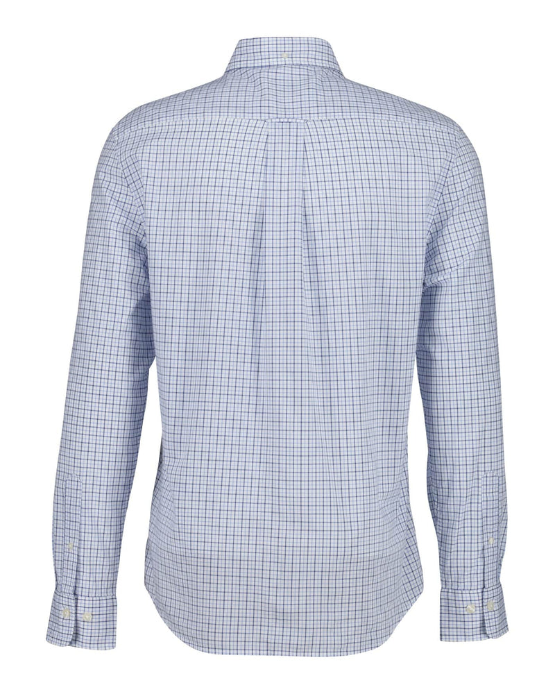 GANT Mens Regular Classic Poplin Micro Check Shirt Clear Sky Northern