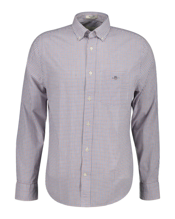 GANT Mens Regular Classic Poplin Micro Check Shirt Plumped Red