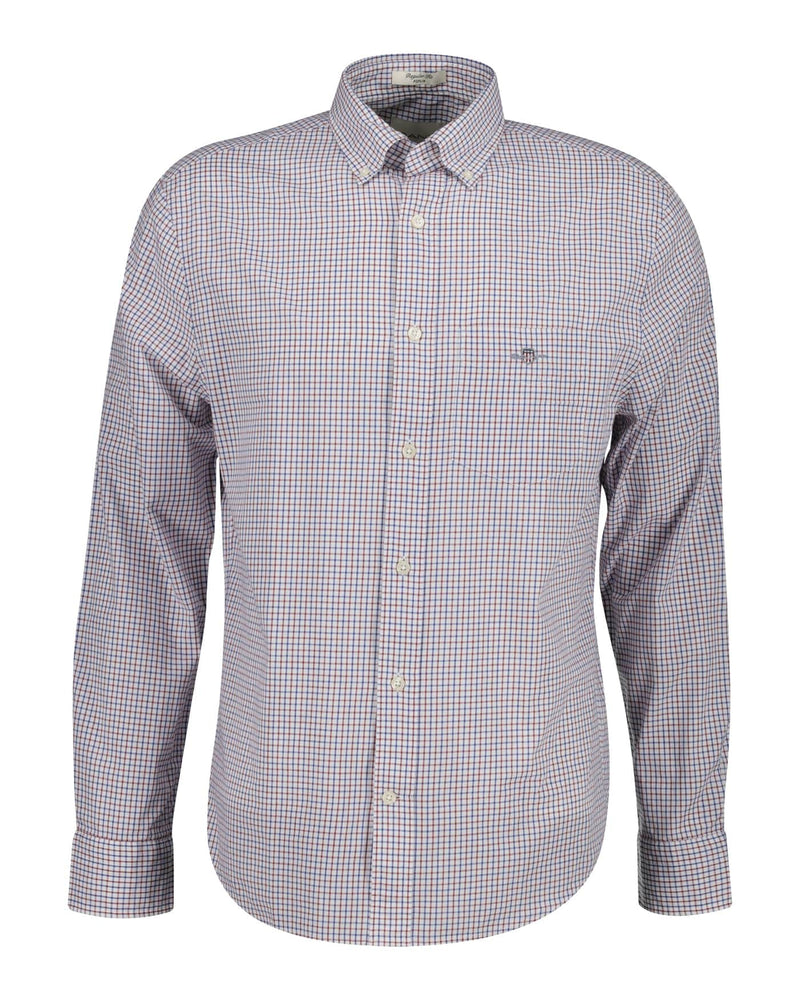 GANT Mens Regular Classic Poplin Micro Check Shirt Plumped Red
