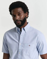 GANT Mens Regular Classic Short Sleeve Oxford Shirt Light Blue