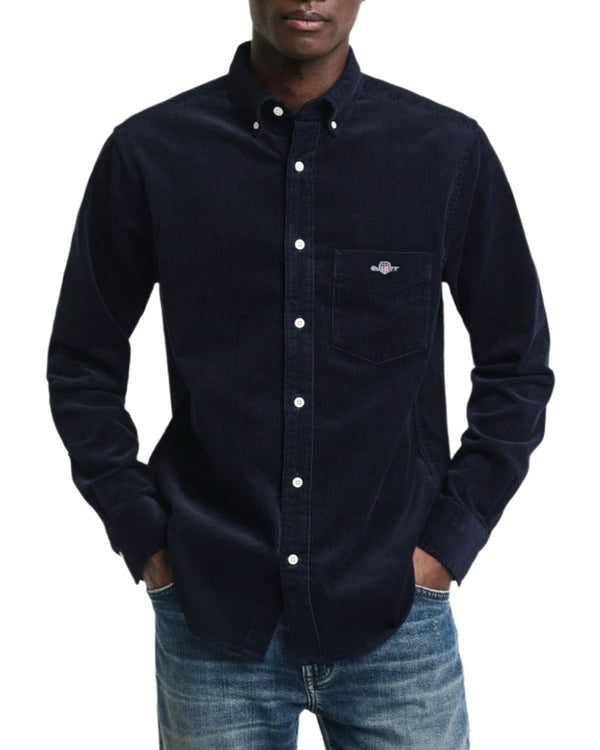 GANT Mens Regular Corduroy Shirt Evening Blue Northern Ireland Belfast