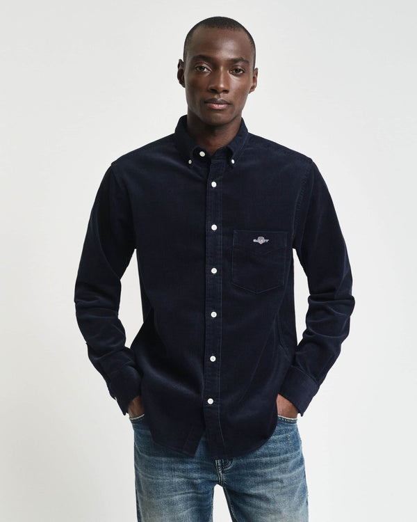 GANT Mens Regular Corduroy Shirt Evening Blue Northern Ireland Belfast