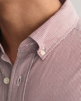 GANT Mens Regular Fit Banker Stripe Poplin Shirt wine Red Northern