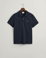 GANT Mens Regular Fit Shield Piqué Polo Shirt Evening Blue Northern