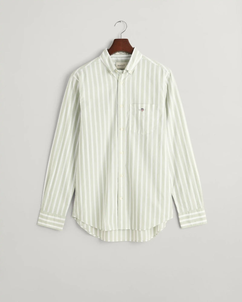 GANT Men’s Regular Fit Wide Striped Poplin Shirt Milky Matcha