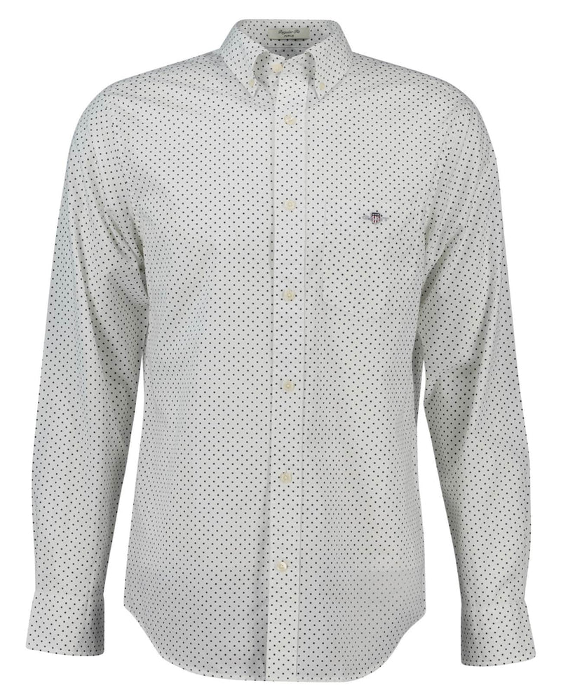 GANT Mens Regular Micro Print Shirt Eggshell Northern Ireland Belfast