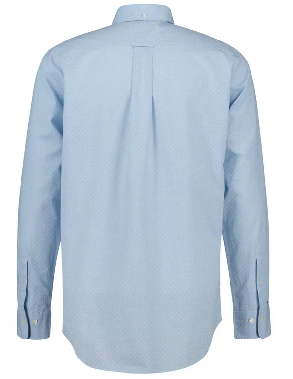 GANT Mens Regular Micro Print Shirt Fresh Blue Northern Ireland