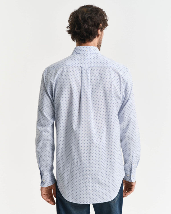 GANT Mens Regular Micro Print Shirt Light Blue Northern Ireland