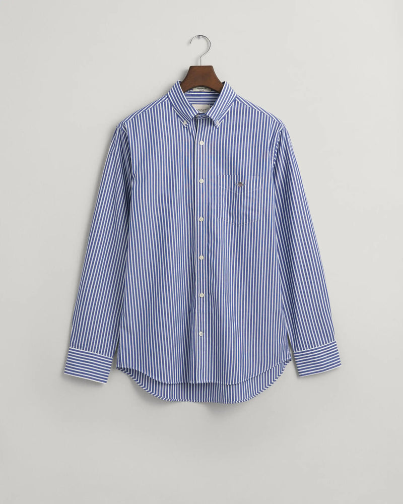 GANT Mens Regular Poplin Stripe Shirt College Blue Northern Ireland