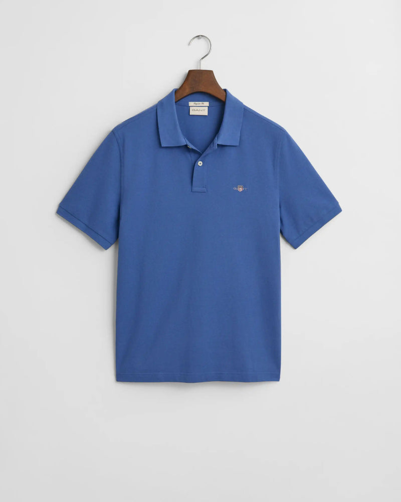 GANT Mens Regular Sheild Pique Polo Shirt Rich Blue Northern Ireland