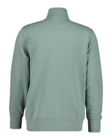 GANT Mens Regular Shield Half Zip Sweatshirt Ceramic Grey Northern