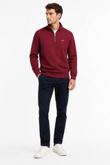 GANT Mens Regular Shield Half Zip Sweatshirt Deep Grape Wine Northern