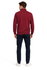 GANT Mens Regular Shield Half Zip Sweatshirt Deep Grape Wine Northern