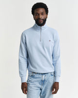 GANT Mens Regular Shield Half Zip Sweatshirt Fresh Blue Northern