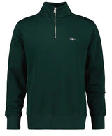 GANT Mens Regular Shield Half Zip Sweatshirt Tartan Green Northern