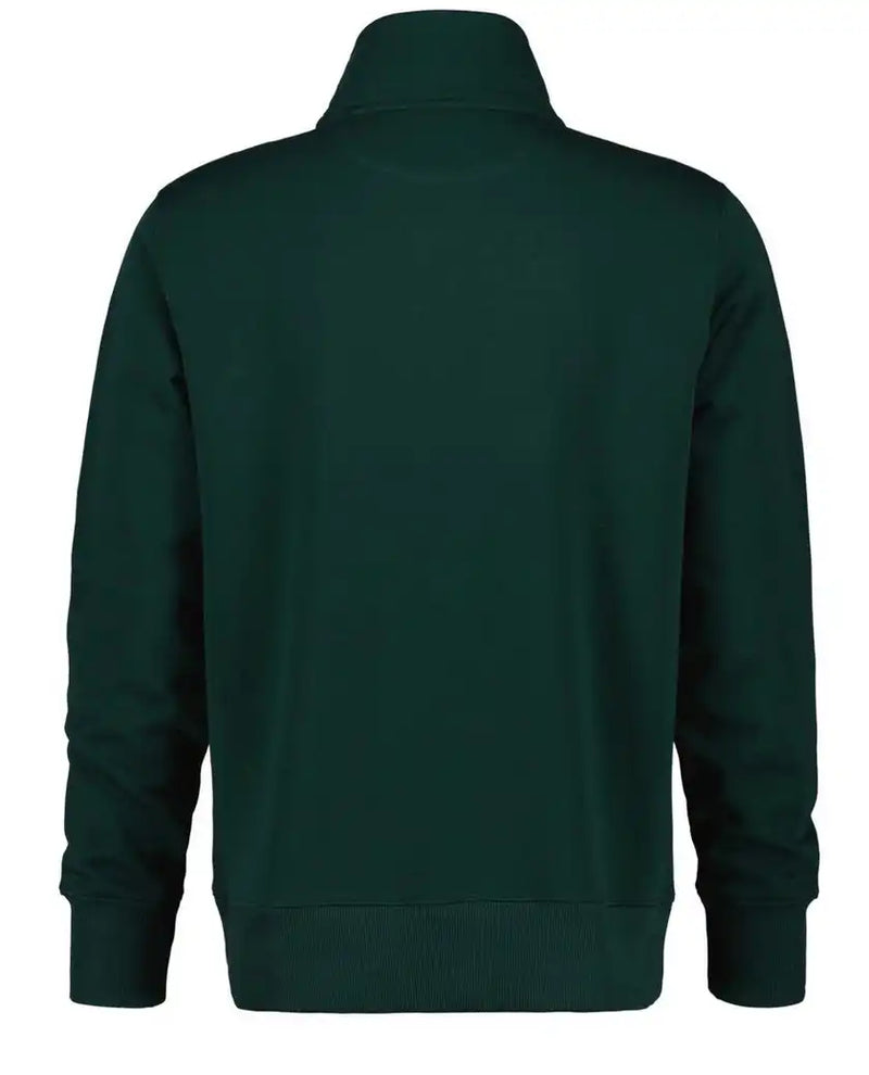 GANT Mens Regular Shield Half Zip Sweatshirt Tartan Green Northern