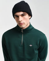 GANT Mens Regular Shield Half Zip Sweatshirt Tartan Green Northern