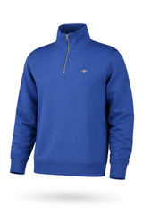 GANT Mens Regular Shield Half Zip Sweatshirt Vintage Blue Northern
