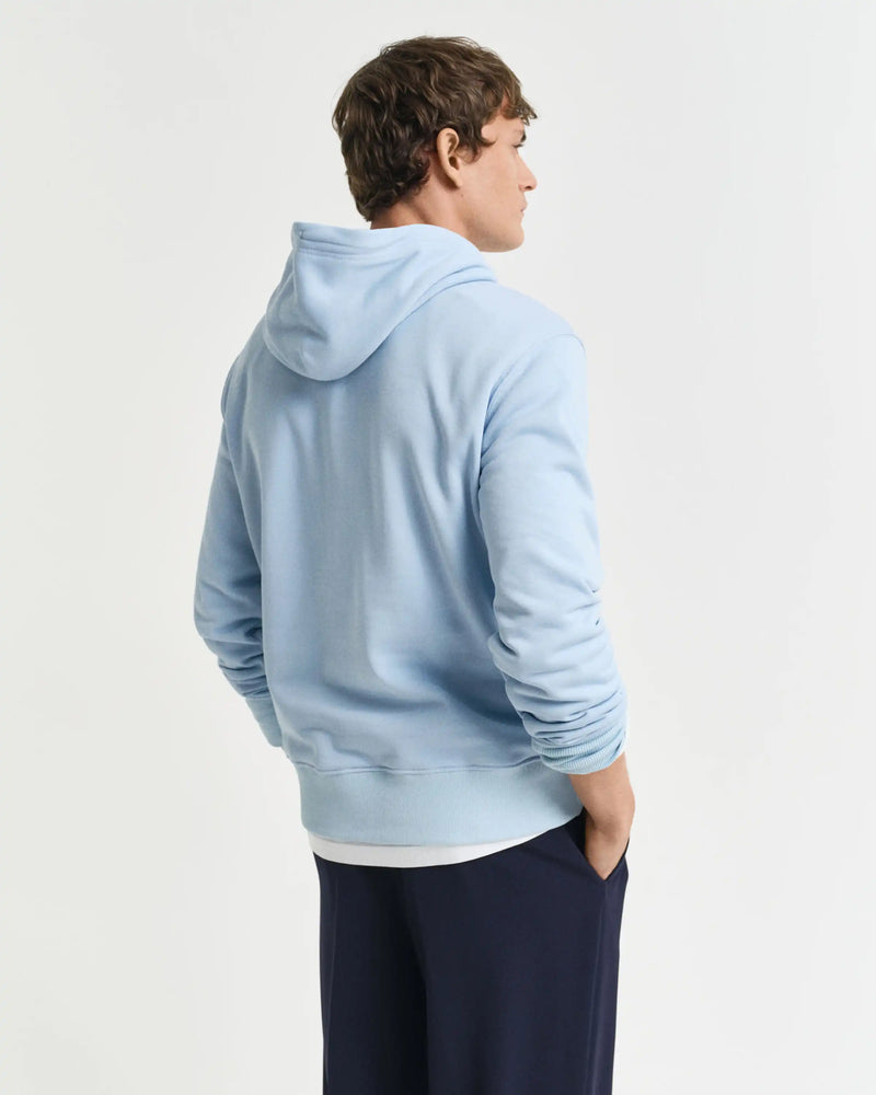 GANT Mens Regular Shield Hoodie Fresh Blue Northern Ireland Belfast