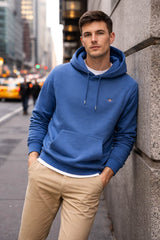 GANT Mens Regular Shield Hoodie Vintage Blue Northern Ireland Belfast