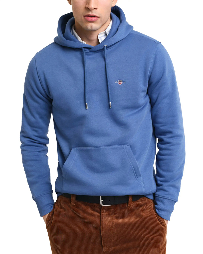 GANT Mens Regular Shield Hoodie Vintage Blue Northern Ireland Belfast