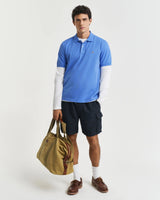 GANT Mens Regular Shield Pique Polo Shirt Perfect Blue Northern