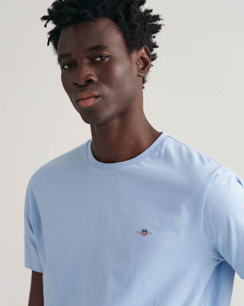 GANT Men’s Regular Shield Short Sleeve T-Shirt Stormy Sea Blue