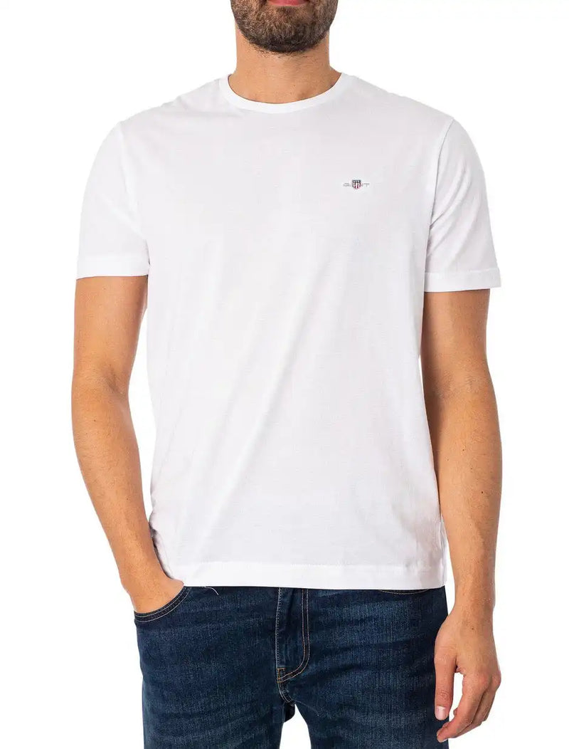 GANT Men’s Regular Shield Short Sleeve T-Shirt White Ballynahinch
