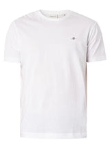 GANT Men’s Regular Shield Short Sleeve T-Shirt White Ballynahinch