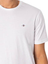 GANT Men’s Regular Shield Short Sleeve T-Shirt White Ballynahinch