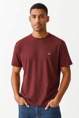 GANT Mens Regular Shield T-Shirt Bordeaux Melange Northern Ireland