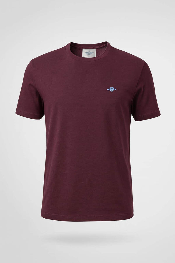 GANT Mens Regular Shield T-Shirt Bordeaux Melange Northern Ireland