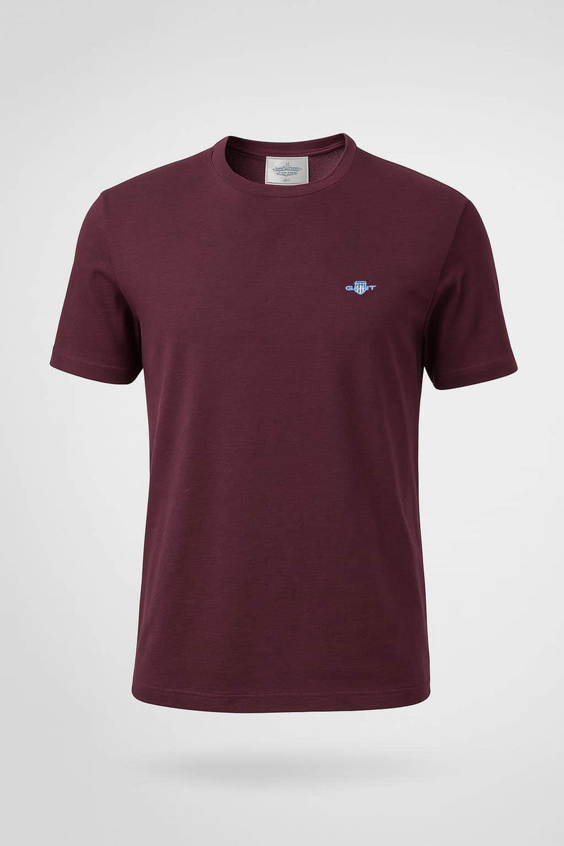 GANT Mens Regular Shield T-Shirt Bordeaux Melange Northern Ireland