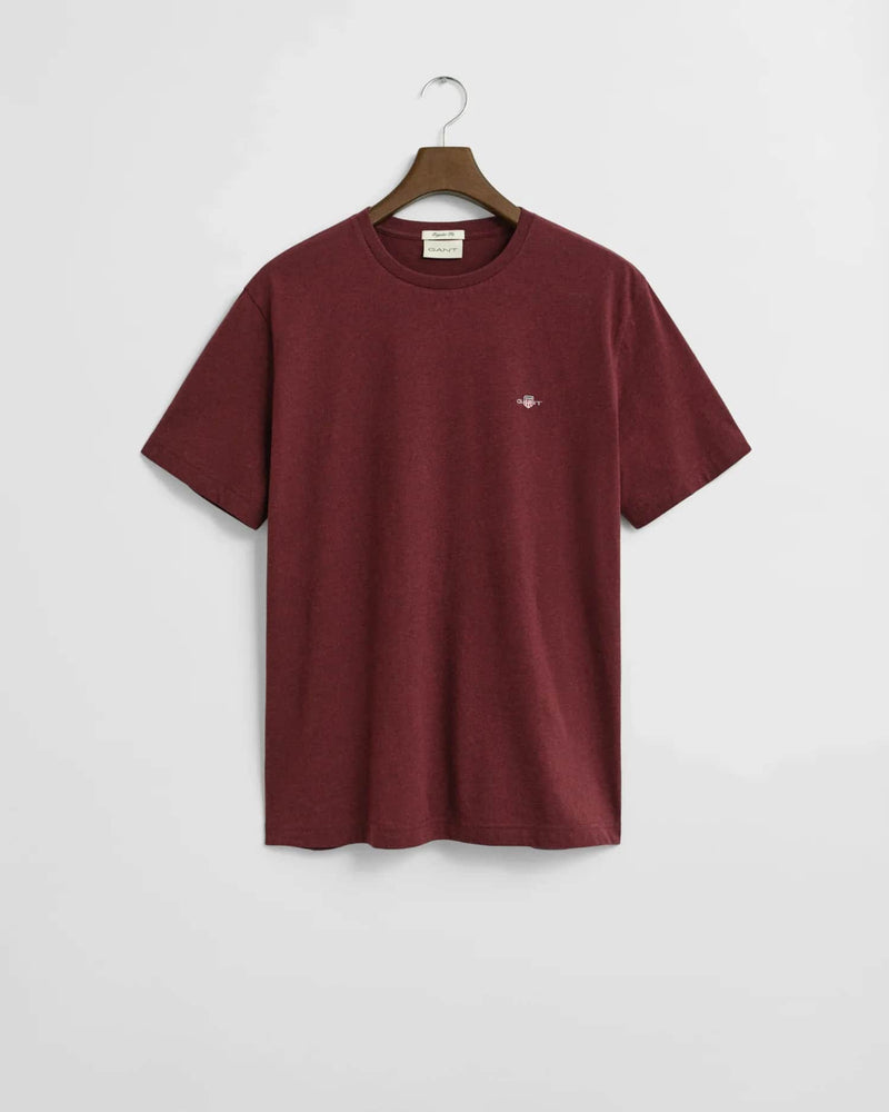 GANT Mens Regular Shield T-Shirt Bordeaux Melange Northern Ireland