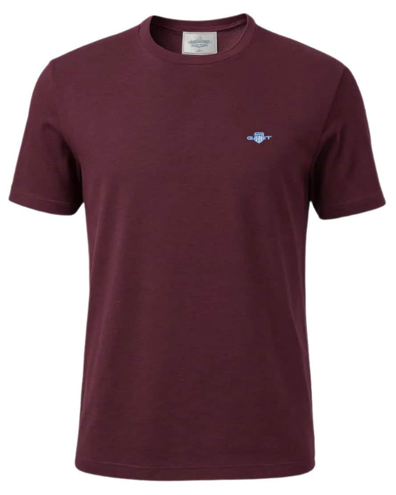 GANT Mens Regular Shield T-Shirt Bordeaux Melange Northern Ireland