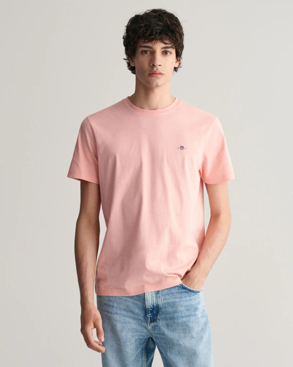 GANT Mens Regular Shield T - Shirt Bubblegum Pink Northern Ireland