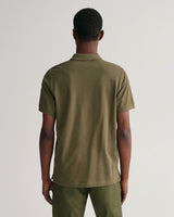 GANT Mens Sheild Regular Pique Polo Shirt Juniper Green Northern