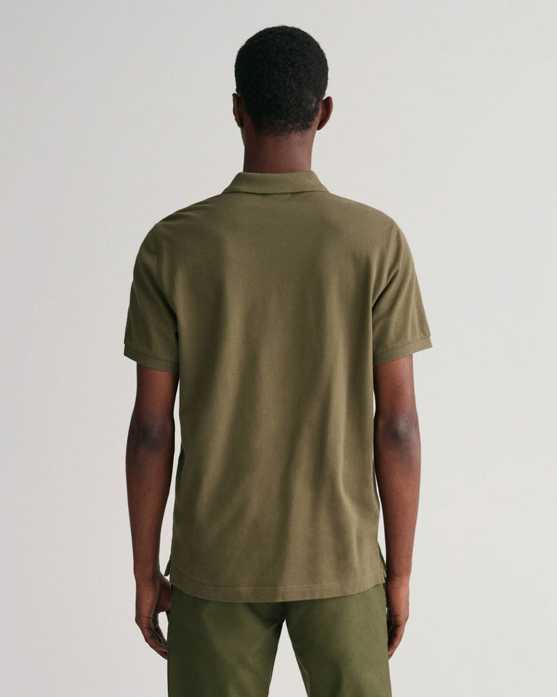 GANT Mens Sheild Regular Pique Polo Shirt Juniper Green Northern