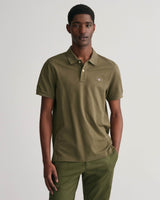 GANT Mens Sheild Regular Pique Polo Shirt Juniper Green Northern