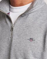 GANT Men’s Shield Logo Half Zip Sweatshirt Grey Melange Northern