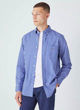 GANT Mens Shirt Regular Fit Gingham Broadcloth College Blue