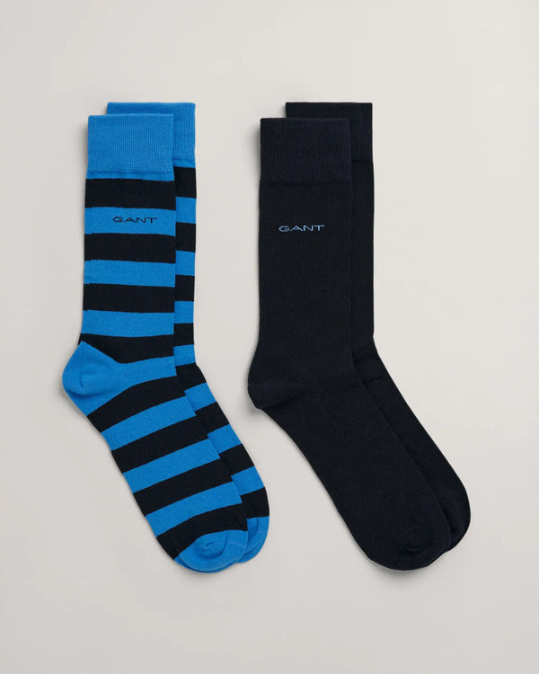 GANT Men’s Socks 2-Pack Barstripe & Solid Day Blue Ballynahinch