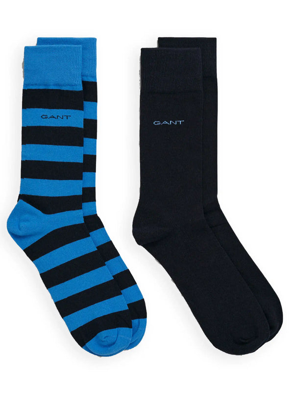 GANT Men’s Socks 2-Pack Barstripe & Solid Day Blue Ballynahinch